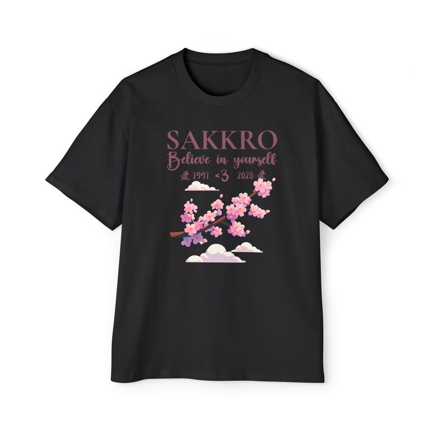 SK CHERRY BLOSSOM BLACK TEE